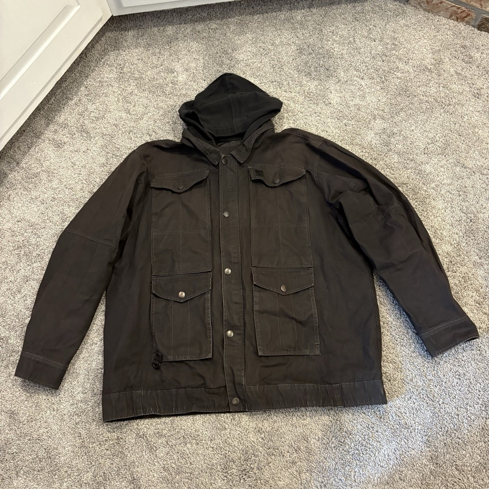 Harley-Davidson Crawford Cargo Jacket Black Canvas Wax Hood 98570-16VM Mens 3XL?
